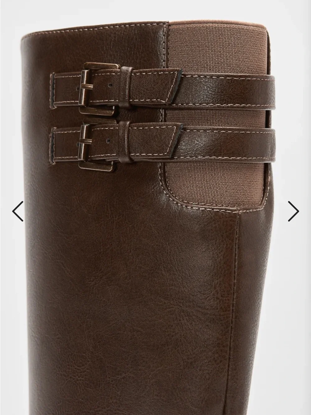 JustFab Brown Hally Over-the-Knee Buckle Boots